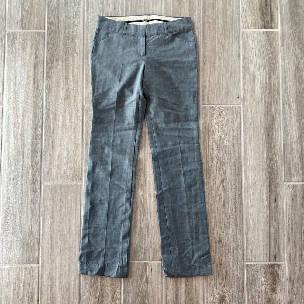 Theory Max C gray wool blend trousers 2